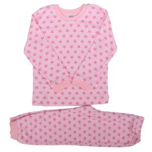 Kız Çocuk Pembe Yıldız Baskılı 2'li Pijama Takımı
