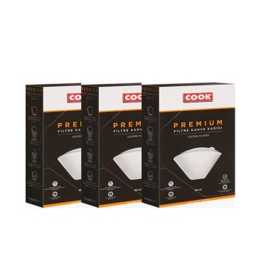 COOK Premium Filtre Kahve Kağıdı - Ebat 2 (3 Paket 240 Adet)
