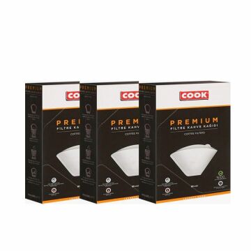 COOK Premium Filtre Kahve Kağıdı - Ebat 4 (3 Paket 240 Adet)