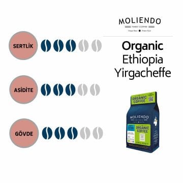Moliendo Organic Ethiopia Yirgacheffe Yöresel Kahve 250 g (Çekirdek)