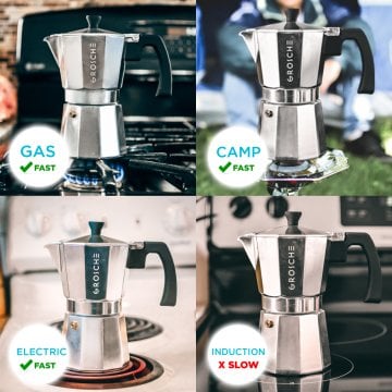 Grosche Milano Moka Pot Gümüş 9 Cup 450 ml