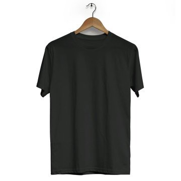 Plain Neck Short Sleeve T Shirts Black XS