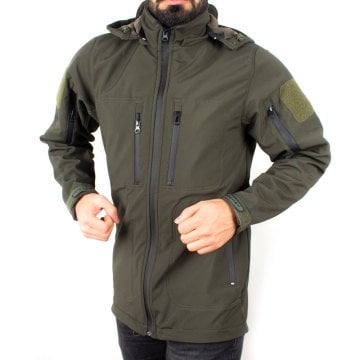 Haki Askeri Taktik Softshell Mont Rüzgar Geçirmez