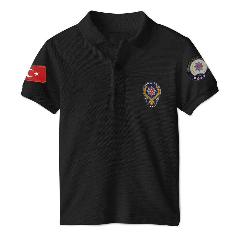 Polis Polo Yaka Kısa Kol Tişört Peç'li