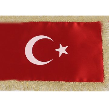 Türkiye Bayrağı Saçaklı Flama Bayrak