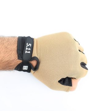 Tactical cut Beige camping / Hunting Leather Gloves