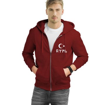 Göktürkçe Ay Yıldız Fermuarlı Sweatshirt