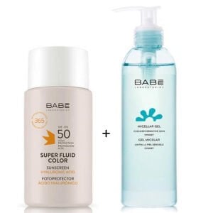 BABE SUPER FLUİD COLOR GÜNEŞ KORUYUCU SPF50 50 ML + MİCELLAR GEL 90 ML HEDİYELİ