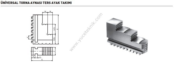 3 Ayaklı Unıversal Torna Aynası İçin Ters Ayak Takımı