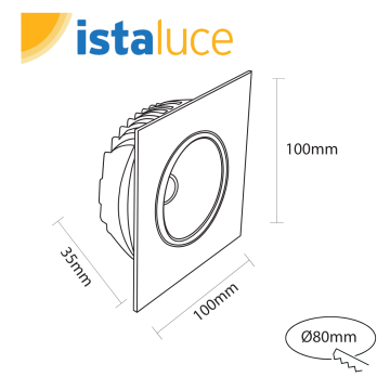 İSTALUCE İST-145 KARE 8W-12W LEDli  Hareketli Slim Spot