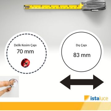 İSTALUCE İST-128 8-12W SAMSUNG LED'li Gömme Led Spot Kasası