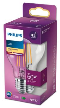 Philips Filament Led Ampul 7w Şeffaf 60 W A60 E27