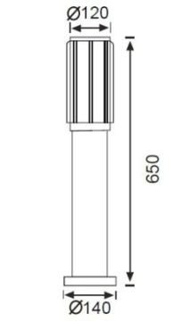 JUPITER JG932 E27 DUYLU BAHÇE BOLLARD IP44