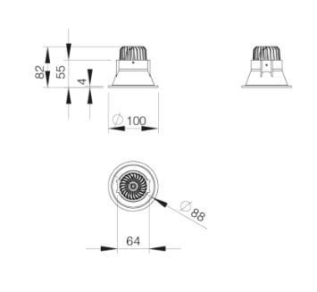 İstaluce IST-114 Mini LED Derin Kasa Downlight