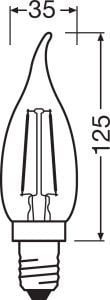 OSRAM 2,5W RUSTİK KIVRIK AMPUL E14 LED 825