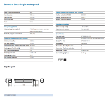 PHILIPS WT035C SLIM LED ETANJ ARMATÜR