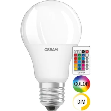 OSRAM 9W RGB DİMLENEBİLİR KUMANDALI E27 LED AMPUL