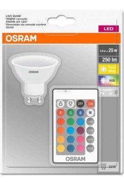 OSRAM 4,5W RGB DİMLENEBİLİR KUMANDALI GU10 LED AMPUL