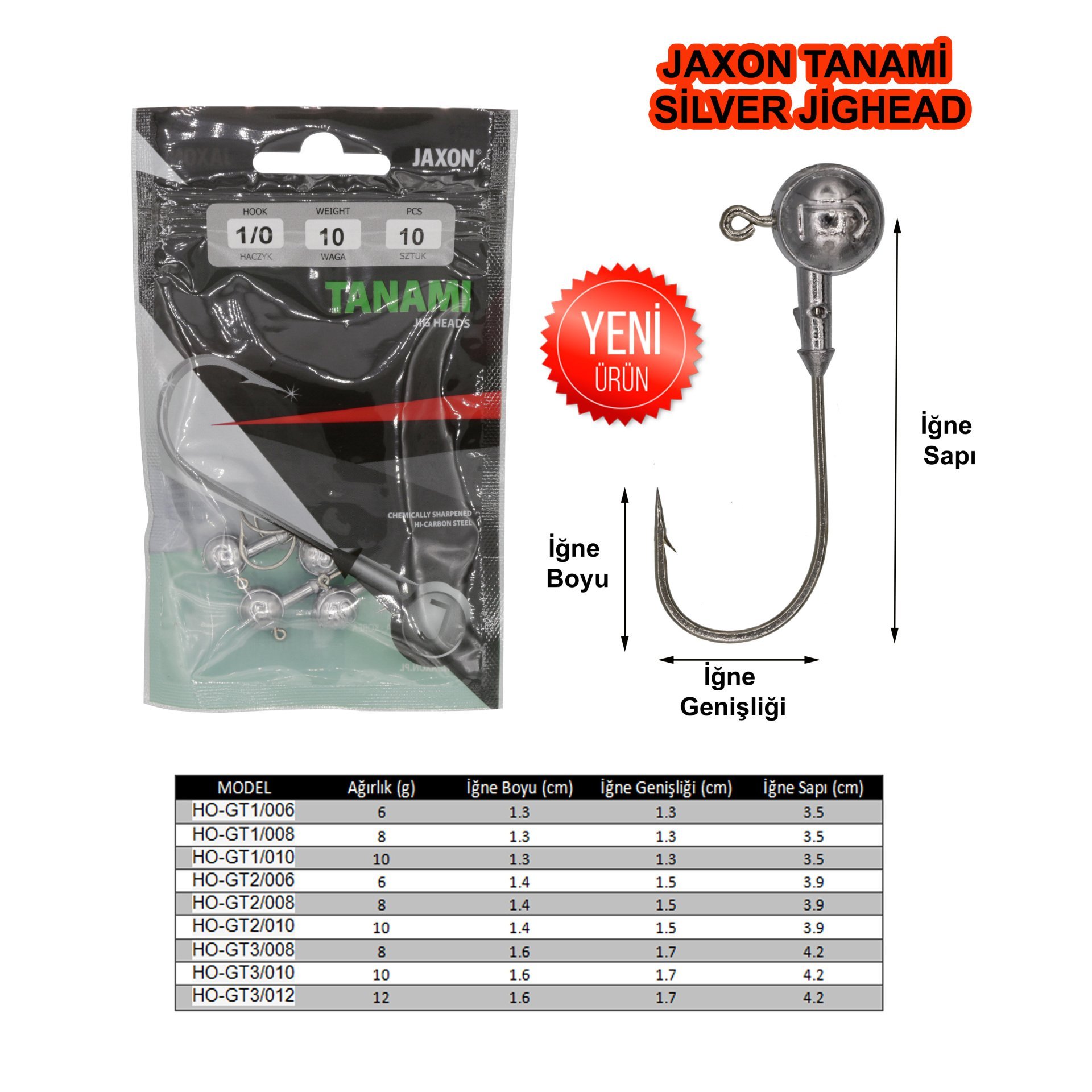 Jaxon Tanami Silver Jighead 3/0 - 8 gr