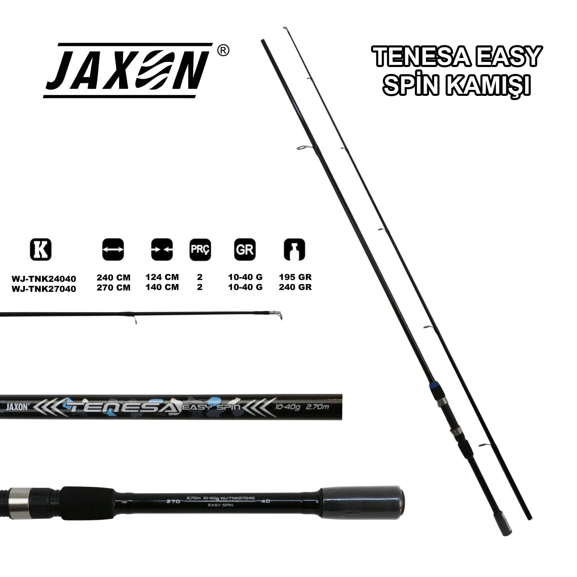 Jaxon Tenesa Easy Spin Kamışı 240 cm