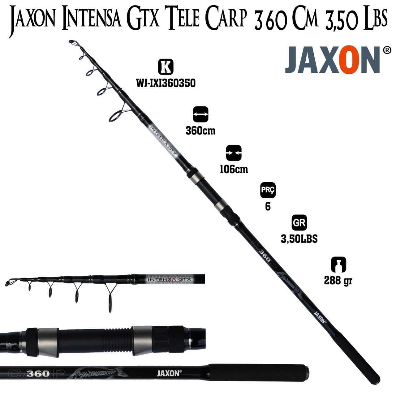 Jaxon Intensa Gtx Tele Carp 360 Cm 3,50 Lbs