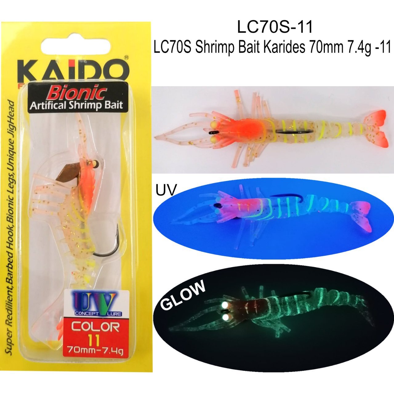 LC70S Shrimp Bait Karides 70mm 7.4gr 11