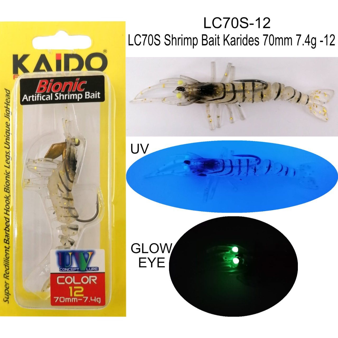LC70S Shrimp Bait Karides 70mm 7.4gr 12