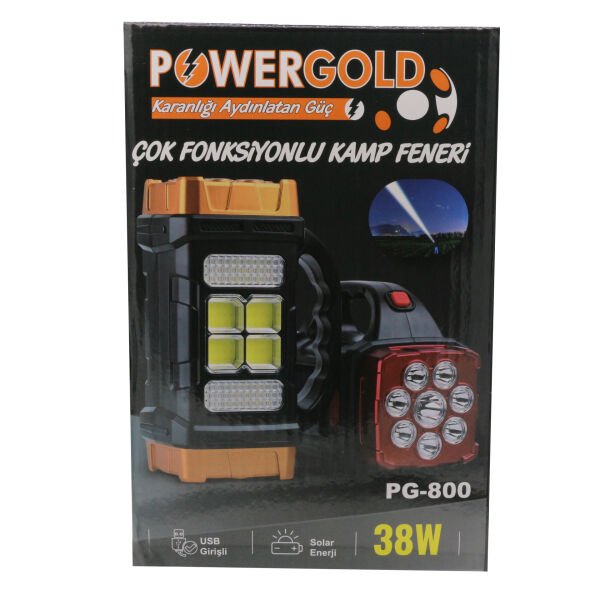 PG-800 38W Solar Şarjlı Kamp Feneri