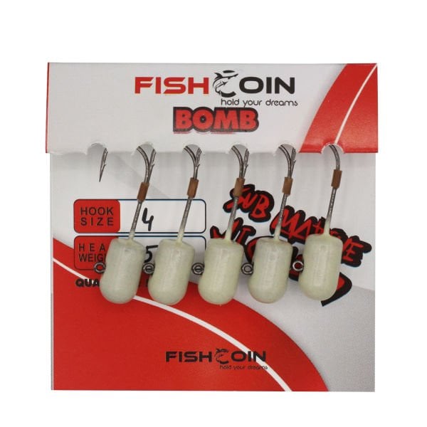 Fishcoin Bomb Jighead Glow 4-4 Gr