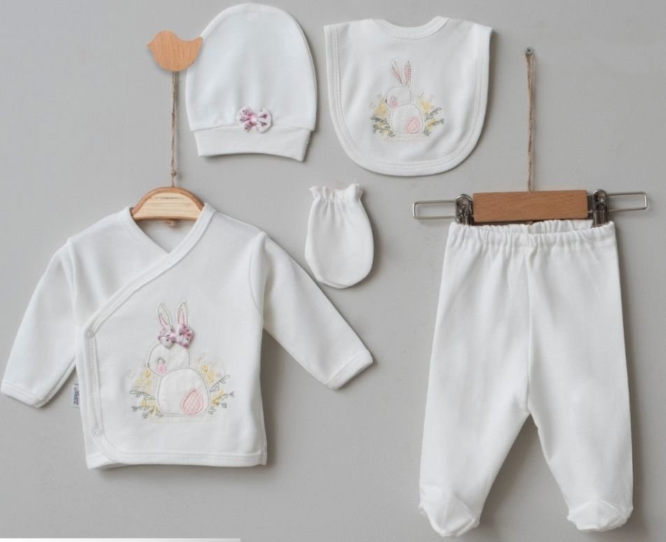 Krem Fiyonk Detaylı Set- 5 Parça-0.3 Ay