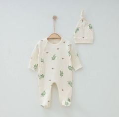 Ekru Fitilli Kumaş Tulum Seti