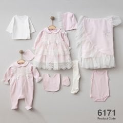 Elbiseli Kokoş Hastane Çıkışı- 10 Parça- Pembe Renk