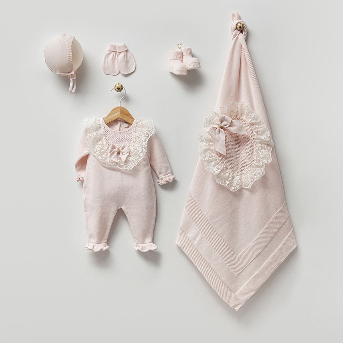 Organik Triko Pembe Hastane Çıkışı- 5 Parça