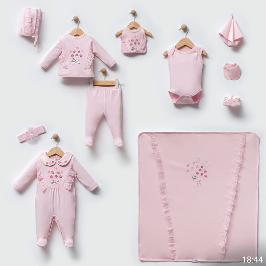 Pembe Çiçek İşleme Hastane Çıkışı- 10 Parça