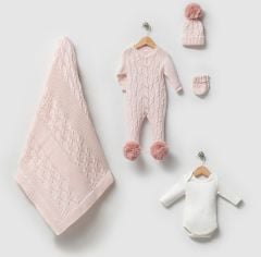 Pembe Organik Triko Hastane Çıkışı- 5 Parça