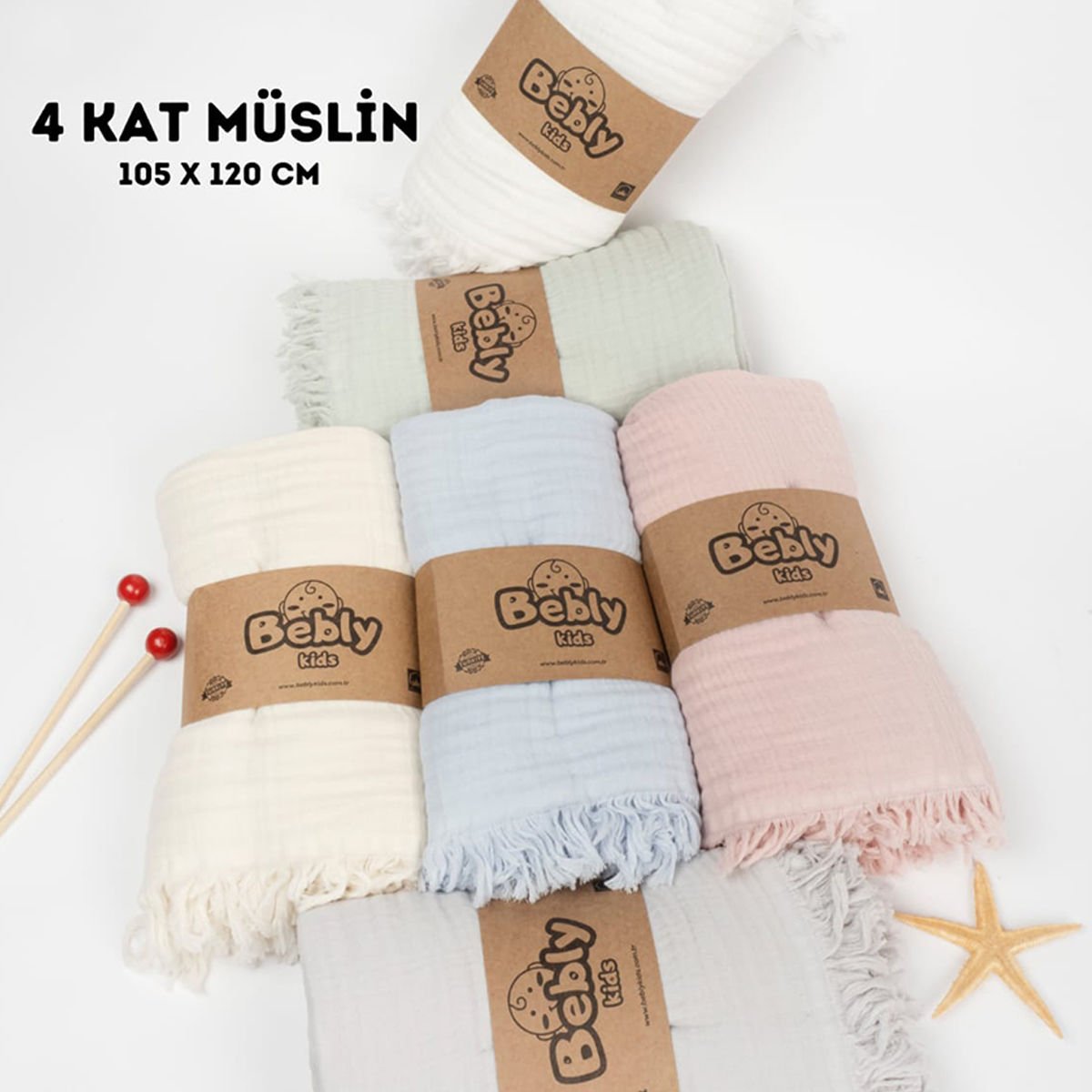 Müslin Battaniye - 4 Katlı - 105*120 CM