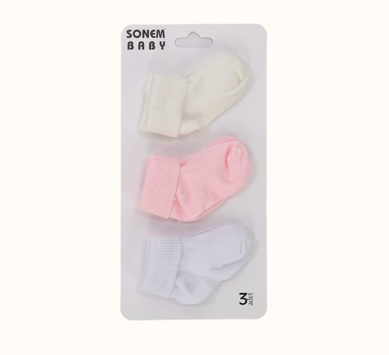 ÜçlüKarışık Bebe Çorabı-0.6 ay