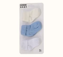 ÜçlüKarışık Bebe Çorabı-0.6 ay