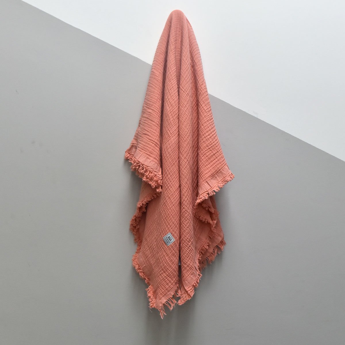Müslin Battaniye- 4 Katlı- Somon Renk- Ölçü: 120x120 cm