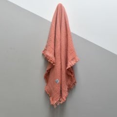 Müslin Battaniye- 4 Katlı- Somon Renk- Ölçü: 120x120 cm