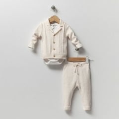 Organik Triko Set-Krem Renk