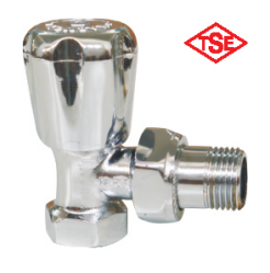Konsan 1/2'' Krom Kaplı Köşe Radyatör Vanası Ağır Tip