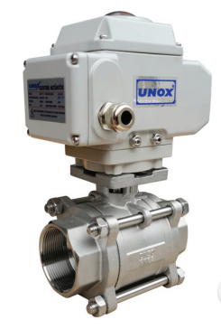 Unox Elektrik Aktüatörlü Paslanmaz Dişli Küresel Vana