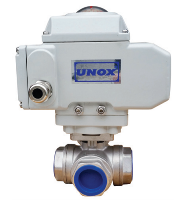 Unox T Port Üç Yollu Elektrik Aktüatörlü Küresel Vana