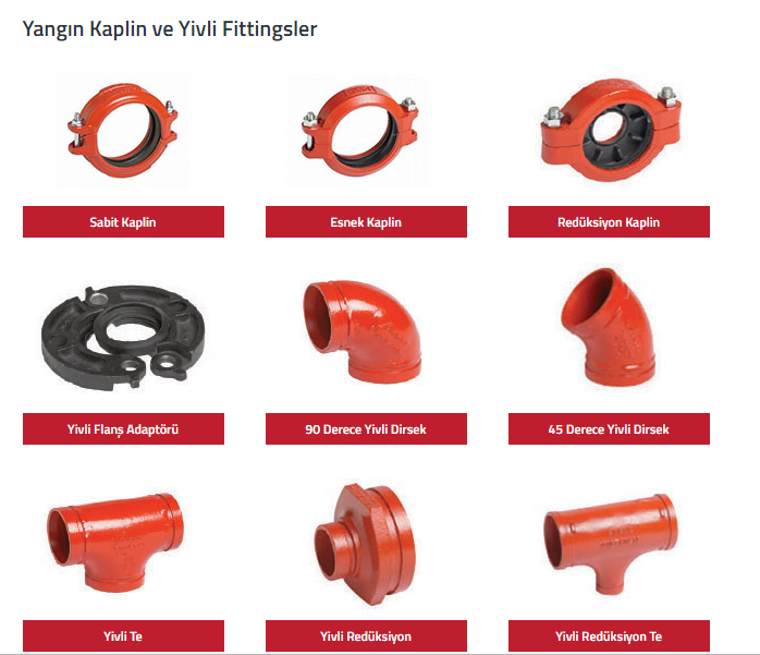 Kaplin - Dirsek - Yivli/Dişli Mekanik T - Yivli Kep