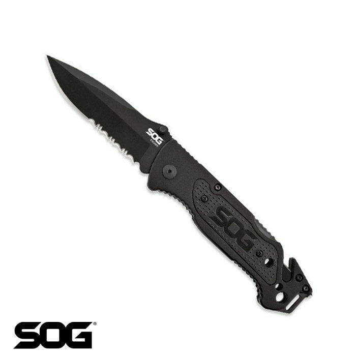 SOG FF-25 ESCAPE - SİYAH TIRTIKLI ÇAKI