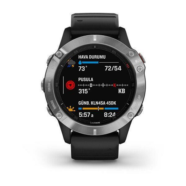 GARMIN Fenix 6 Gümüş Akıllı Saat (Multisport ve Triatlet Saati)