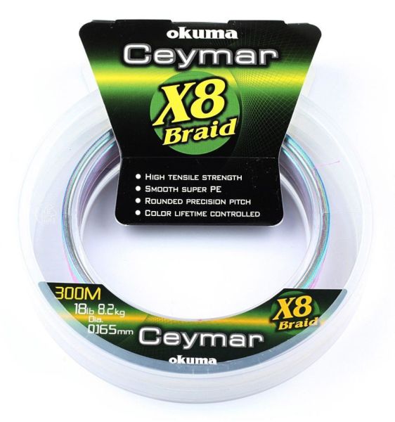 OKUMA Ceymar (Multı Color)150mt 8 Kat Örgü / İp Misina - 0,128 mm