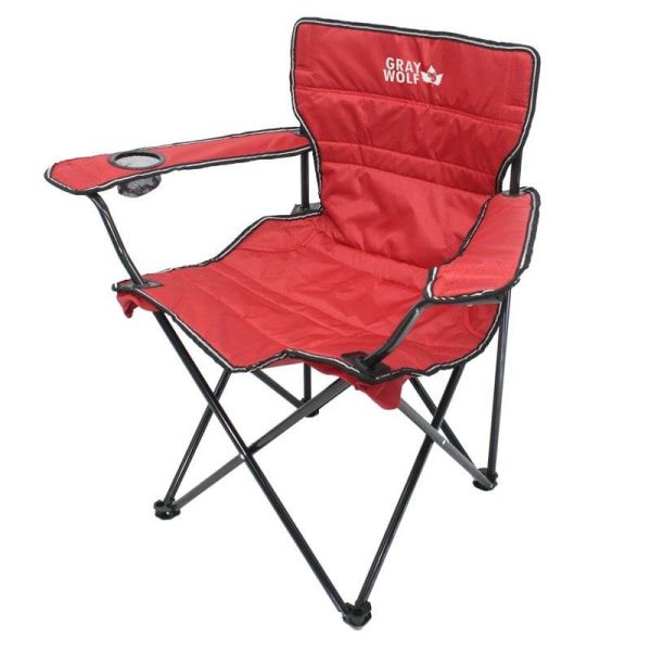 GRAY WOLF Quatro Bardaklı Katlanır Kamp Sandalyesi (Kırmızı)