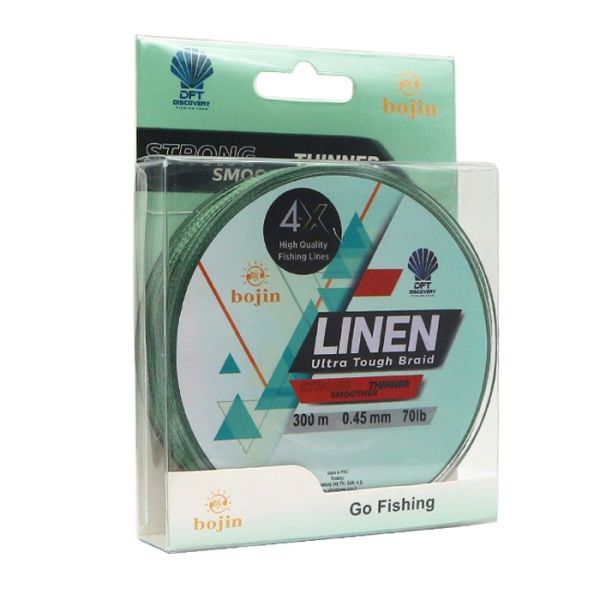 DFT Bojin 4X Linen İp Misina 0.45 mm  300 m  Yeşil